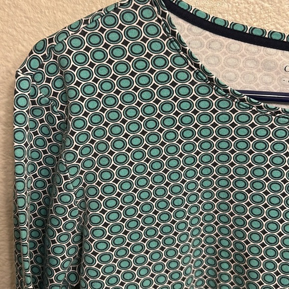 Croft & Barrow Women Classic Long Sleeve Tee Teal Geometric Pattern Size Large - Picture 2 of 8